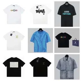 Louis Vuitton LV Loose Round Neck Printed Men's Top T-Shirt-1818  